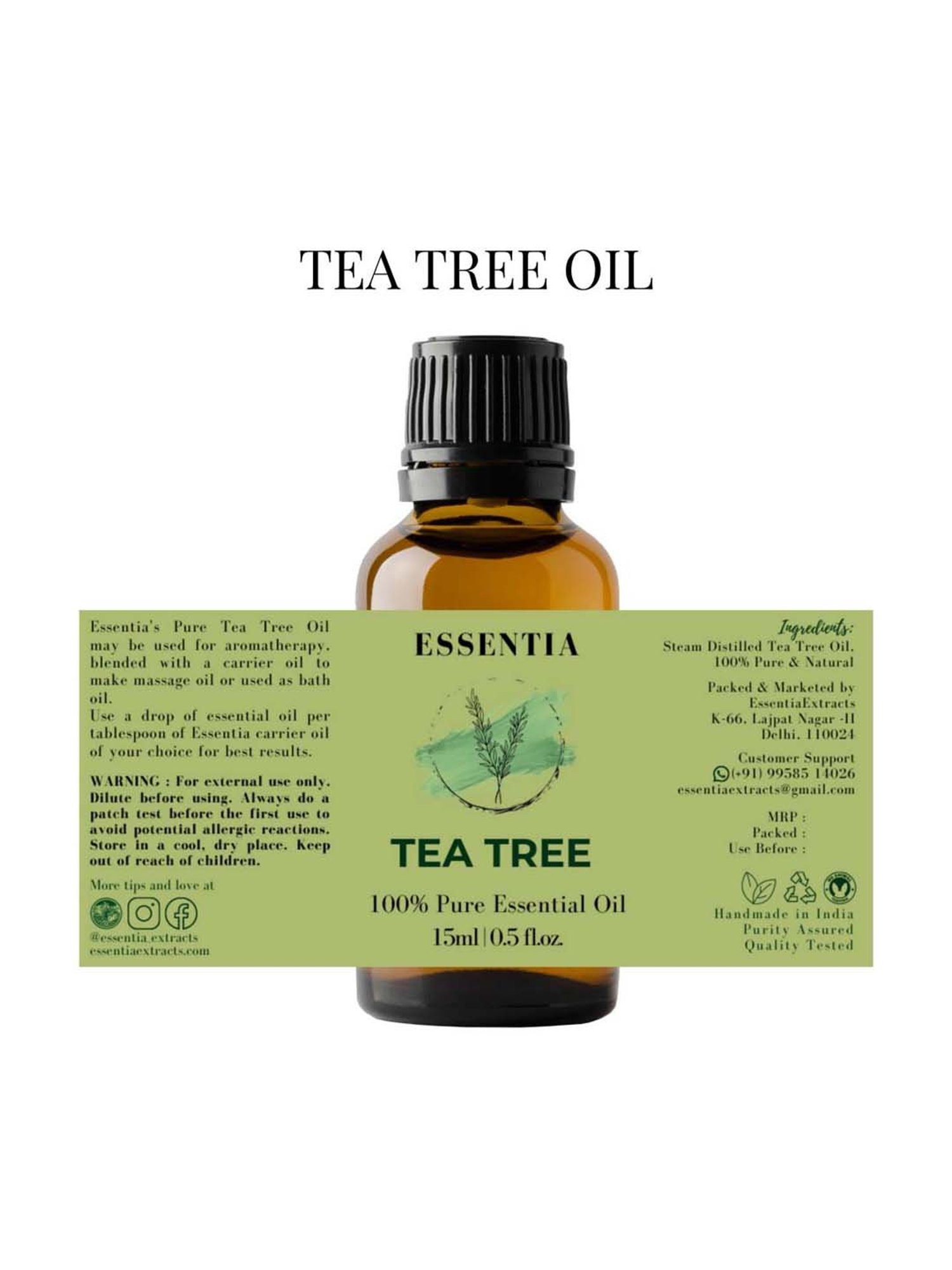 Essentia Extracts Tea Tree Essential Oil Pack of 2 - 30 ml