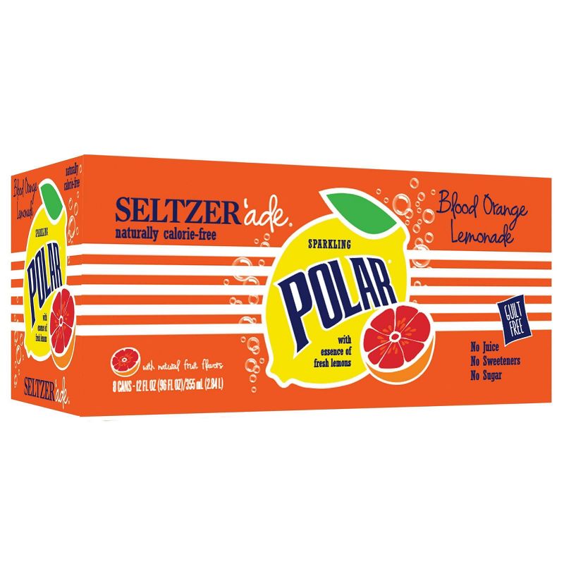 Polar Blood Orange Lemon Seltzer Water - 8pk/12 fl oz Cans