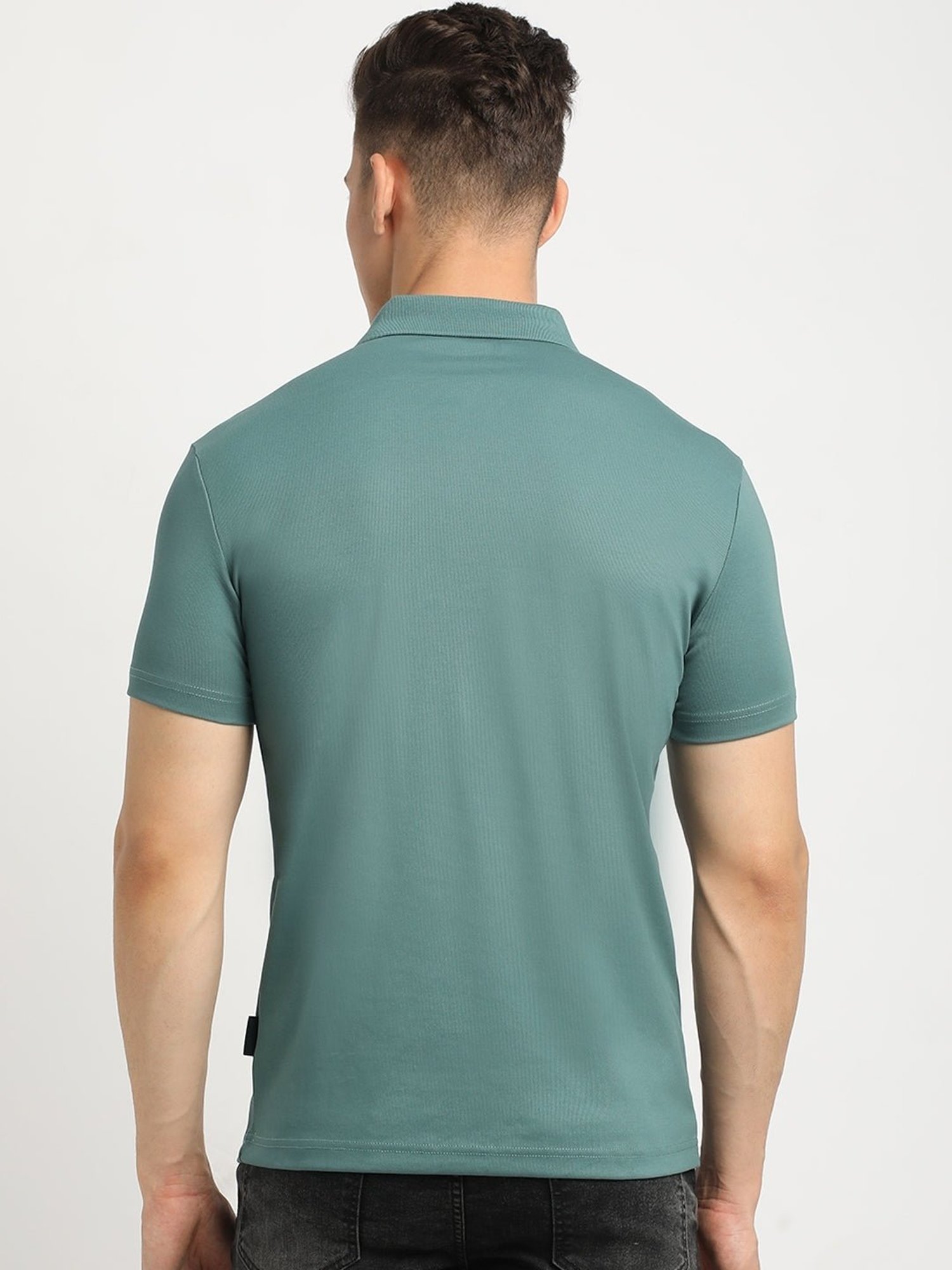 The Bear House Green Slim Fit Polo T-Shirt