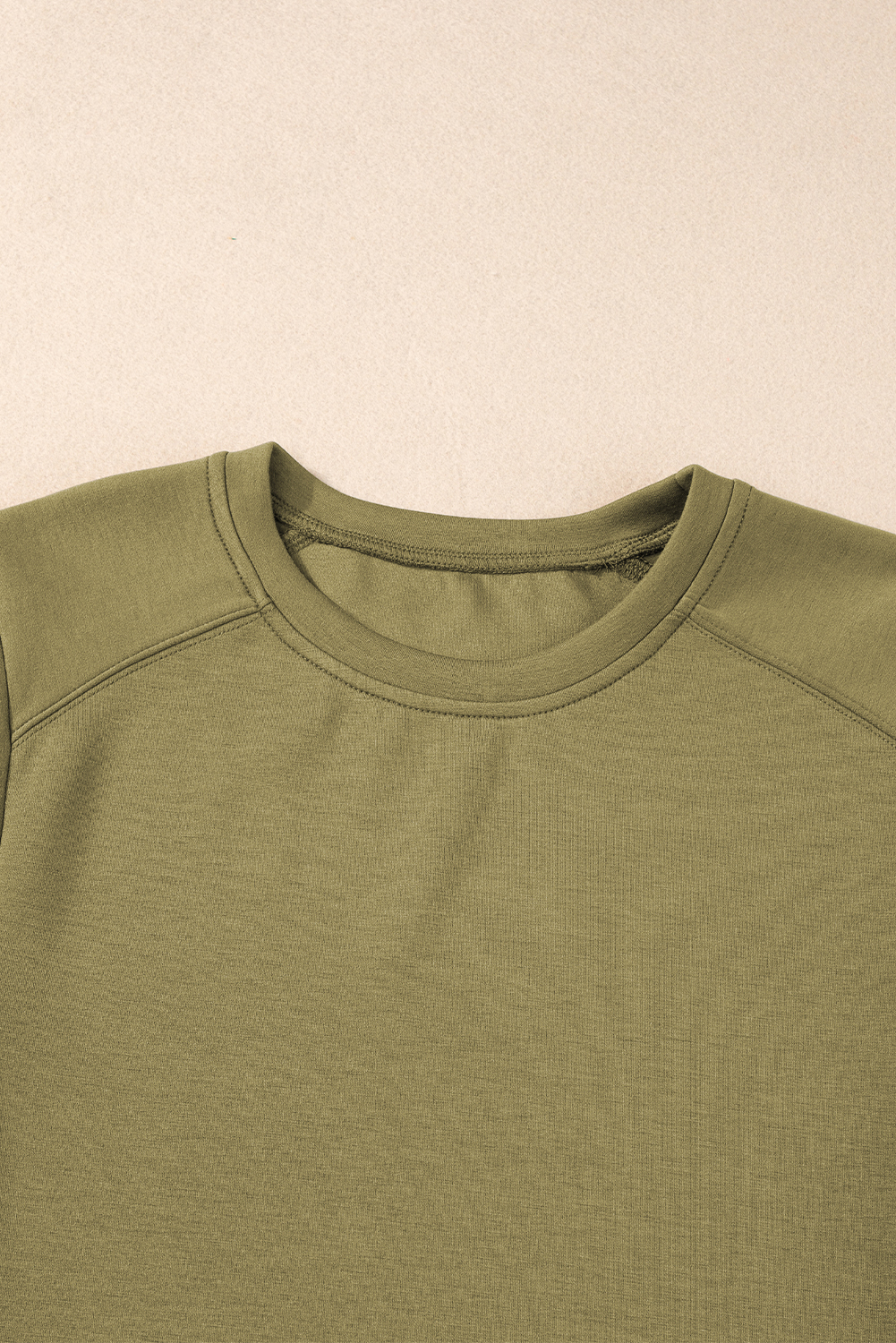 Guacamole Green Casual Rivet Round Neck T Shirt