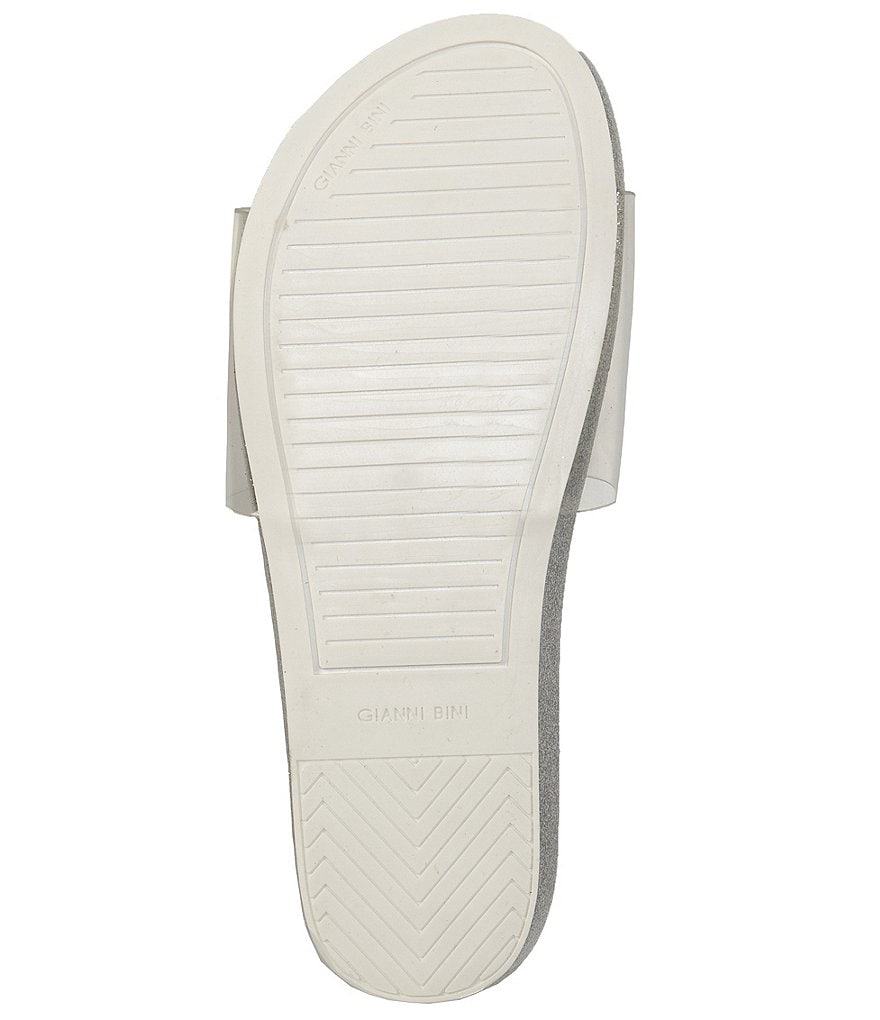 Gianni Bini Summatime Clear Vinyl Banded Wedge Pool Slides