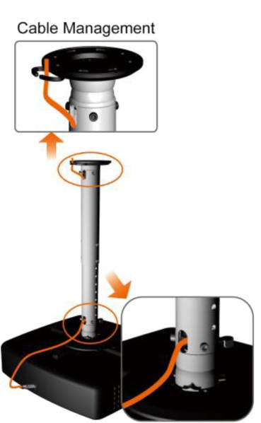 Adjustable Ceiling Projector Mount - Supports up to 33 lbs and 325mm Mounting Patterns - Amer Mounts AMRP145