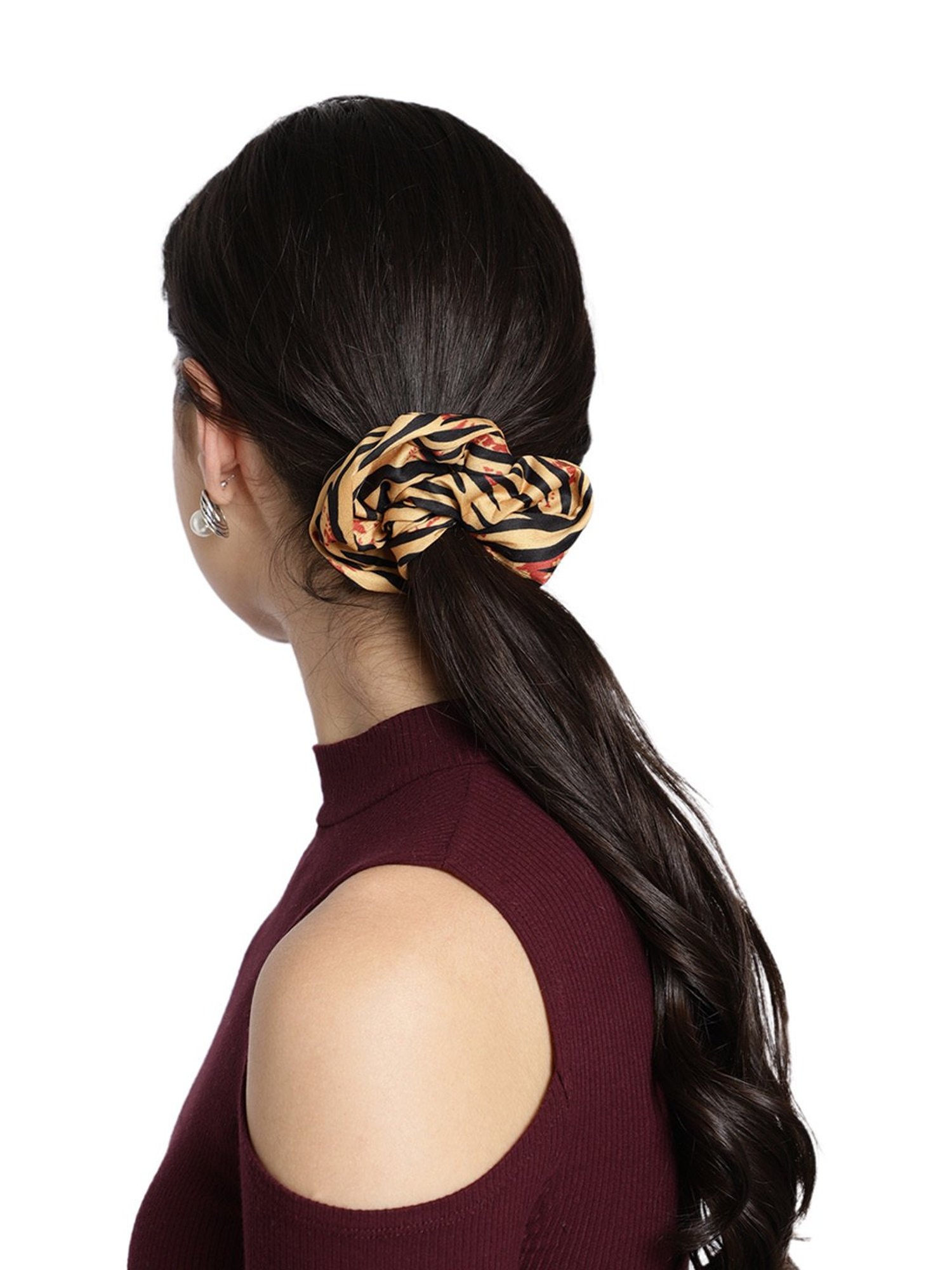 Aditi Wasan Multicolor Printed Scrunchies - Set of 3