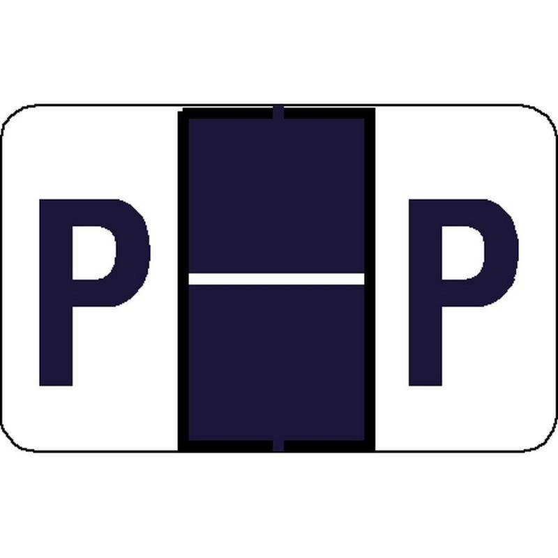 Tab Compatible "P" Labels, Vinyl Stock, 1" X 1.25" Individual Letters - Roll of 500