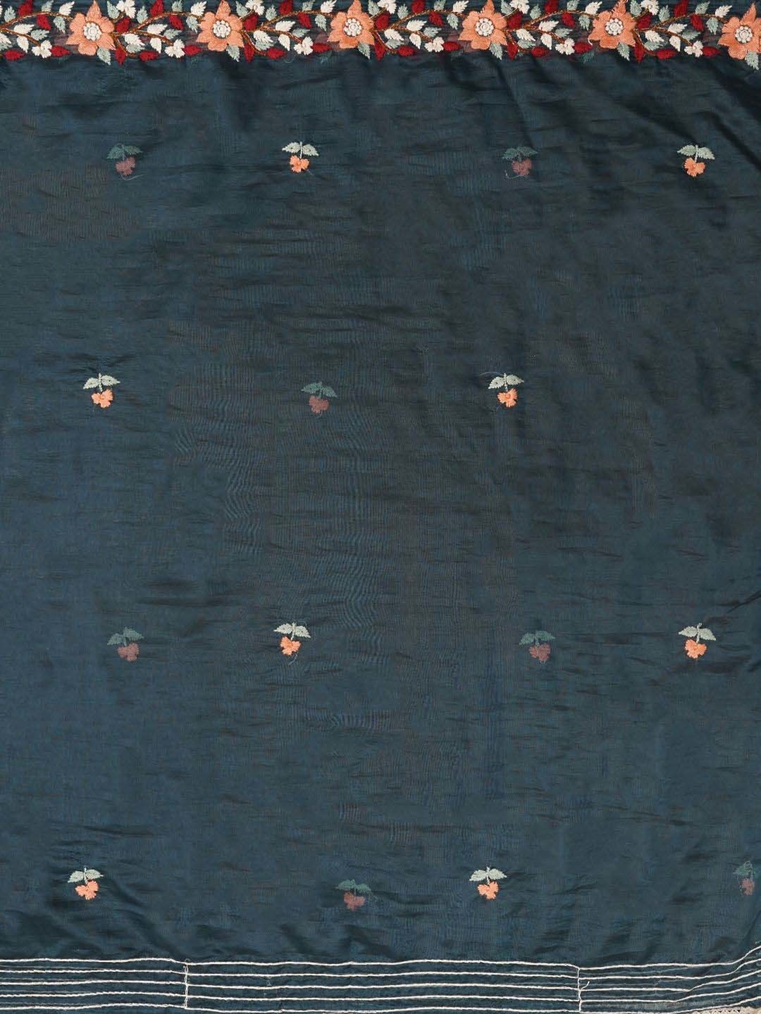 Jaipur Kurti Teal Blue Embroidered Unstitched Dress Material