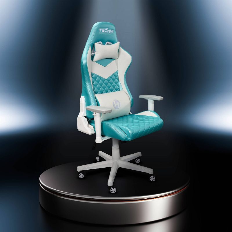 High Back Ergonomic Gaming Chair Aqua - Techni Sport