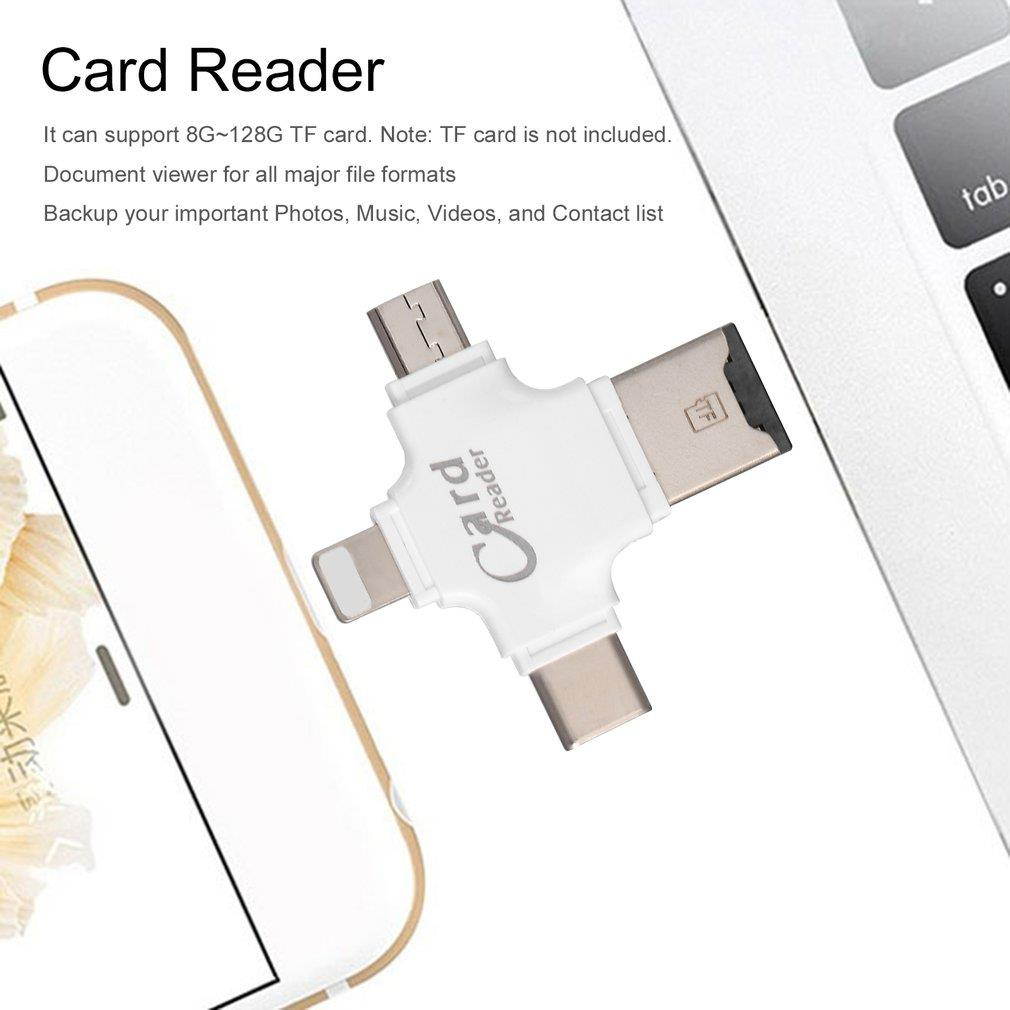 4-in-1 Type-c OTG Card Reader Multiuse Mobile Flash Driver for iOS for Android