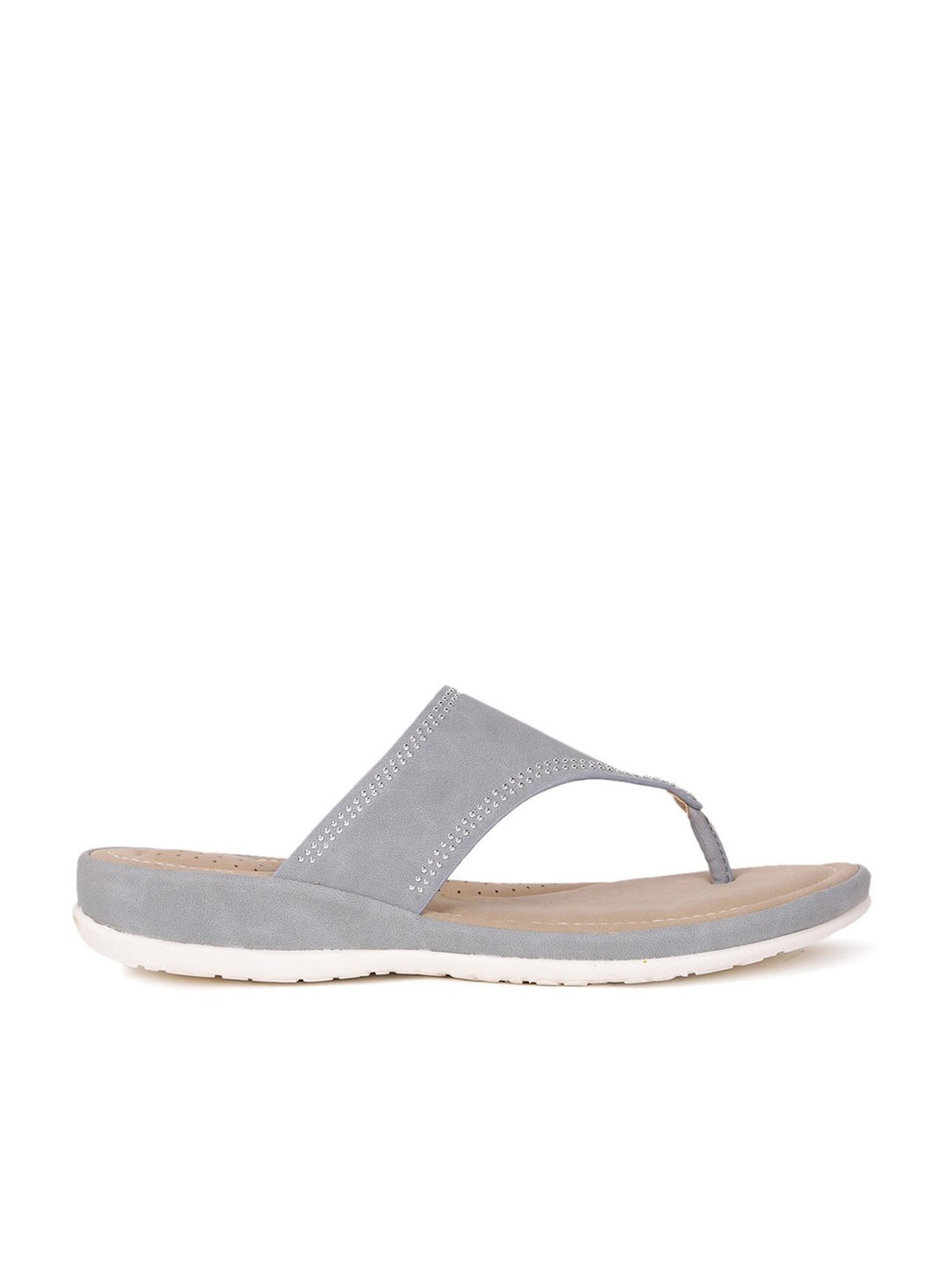 Bata Women's Grey Thong Sandals