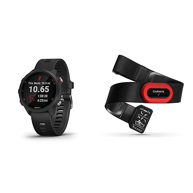 Forerunner 245 Music, GPS Running Smartwatch with Music and Advanced Dynamics, Black Bundle with   HRM-Run