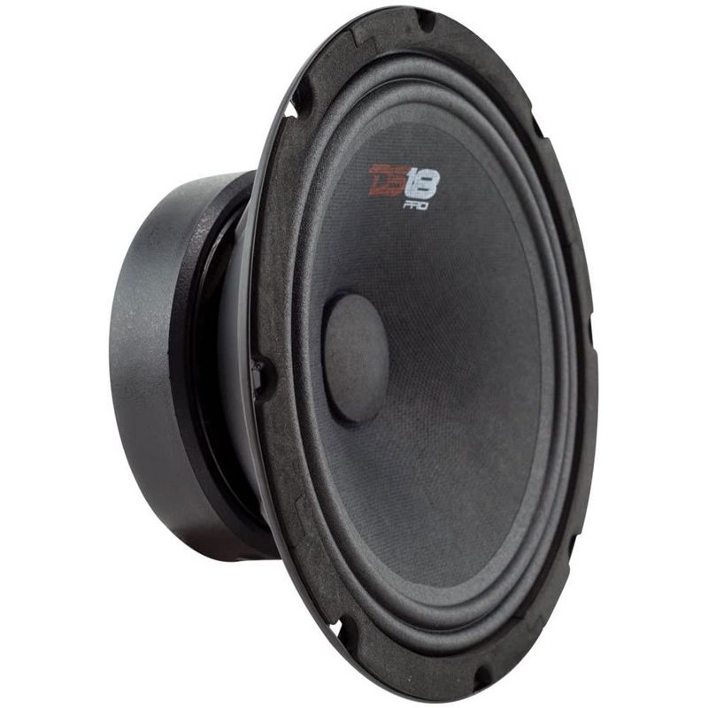 DS18 DS18-PRO-GM8SE Pro GM 8" 480 watt 8 Ohm Mid Range Car and Truck Door Loudspeaker with Black Steel Basket Sealed Back Design (4 Pack)