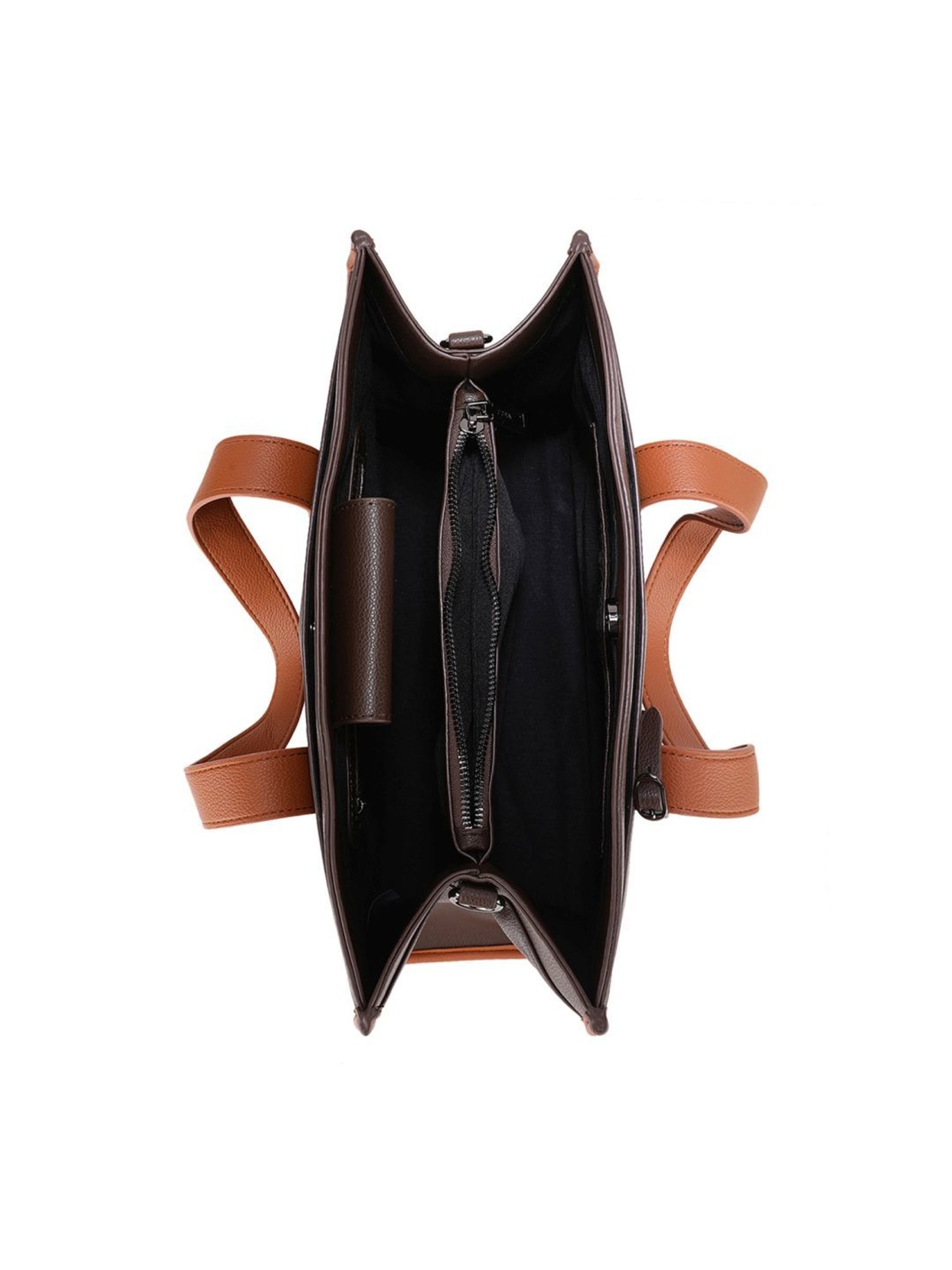 Tyra Emily Brown Solid Faux Leather Tote Handbag