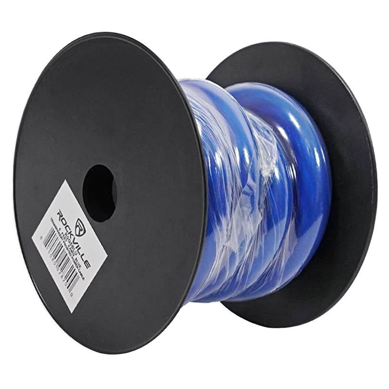 R0G5BLUE 0 Gauge AWG 5 Ft. Blue Car Amp Ground Wire Cable-High Grade