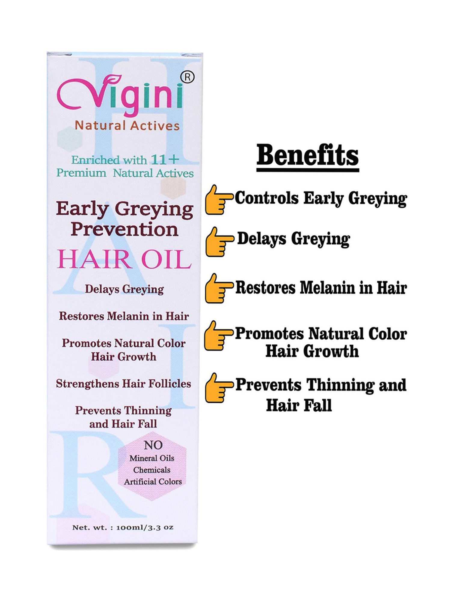 Vigini Anti Early Greying Prevention Hair Oil - 100 ml