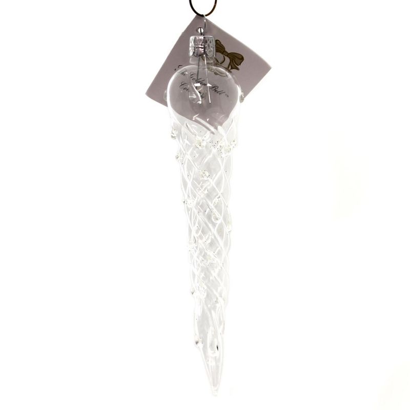 Golden Bell Collection 6.0" Icicle W/ Ice Drops Ornament See Thru Frozen  -  Tree Ornaments