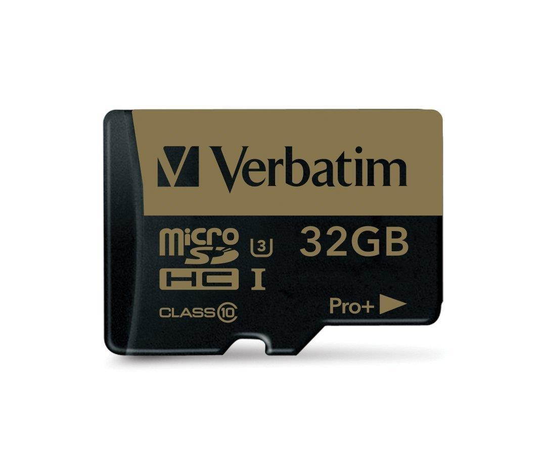 Verbatim Memory Card microSDHC w/Adapter 32GB BK/GD 44033