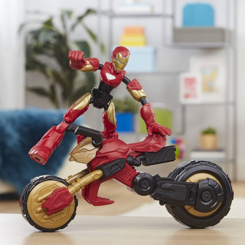 Marvel Bend and Flex, Flex Rider Iron Man and 2-In-1 Motorcycle
