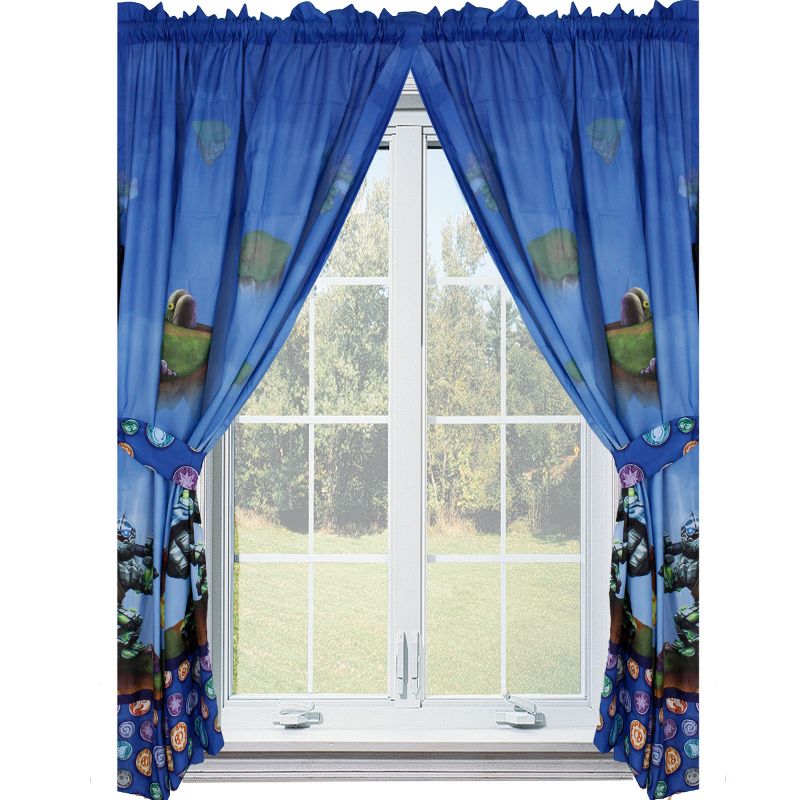 4pc Window Curtains Spyro Sky Friends Window Panels and Tie-Backs - Skylanders..
