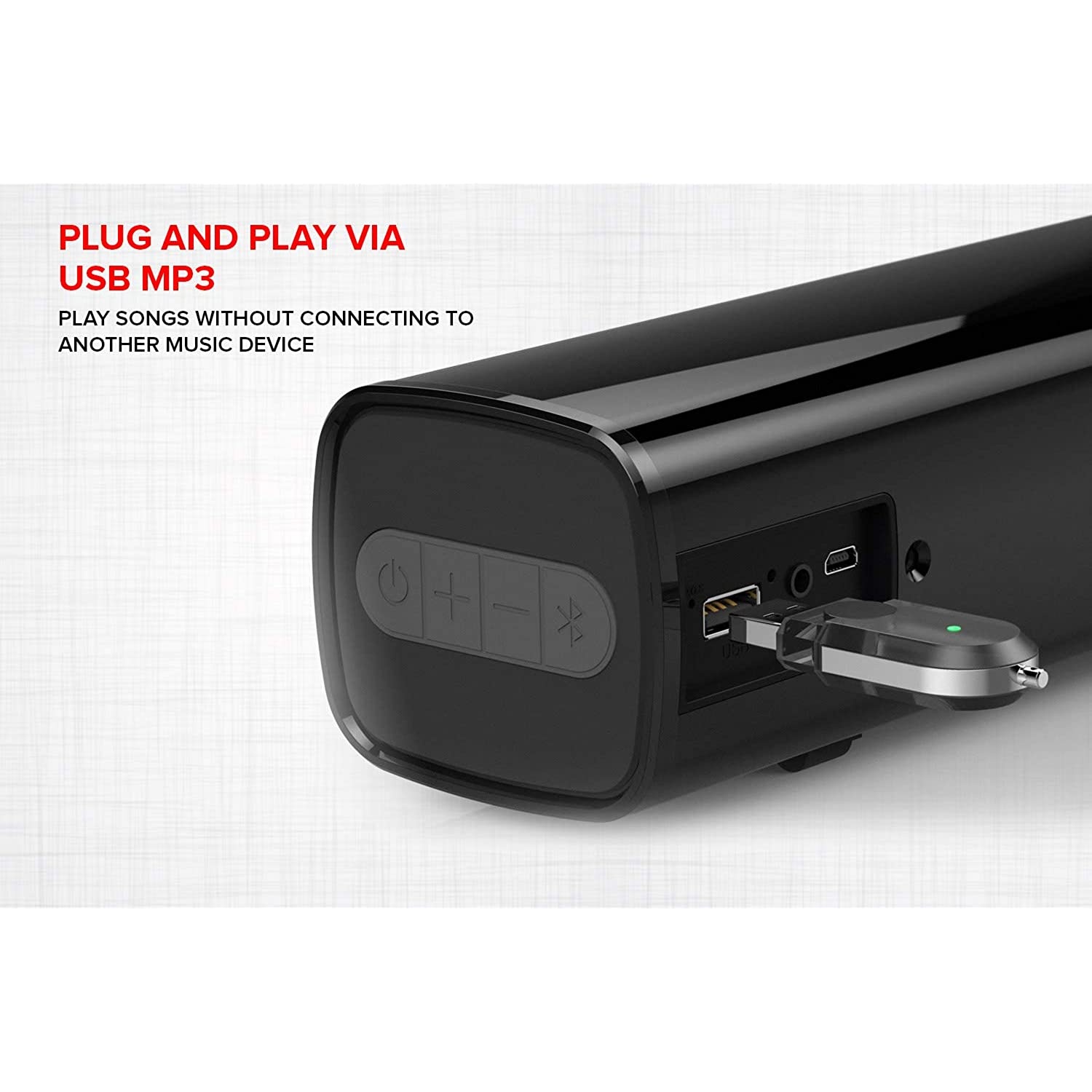 Creative Stage Air Portable and Compact Under-Monitor USB-Powered Soundbar for Computer, with Dual-Driver and Passive Radiator for Big Bass, Bluetooth and AUX-in, USB MP3, 6 Hours of Battery Life