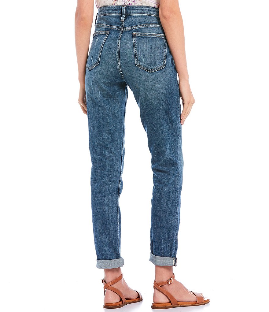 Celebrity Pink Shadow Knee Mid Rise Straight Jeans