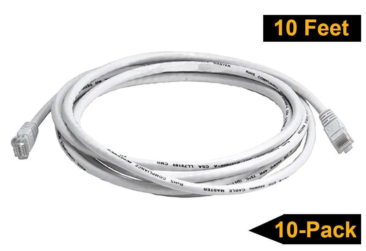 iMBAPrice 7 ' Cat5e Network Ethernet Patch Cable, 10 Pack, White (IMBA-CAT5-07WT-10PK)