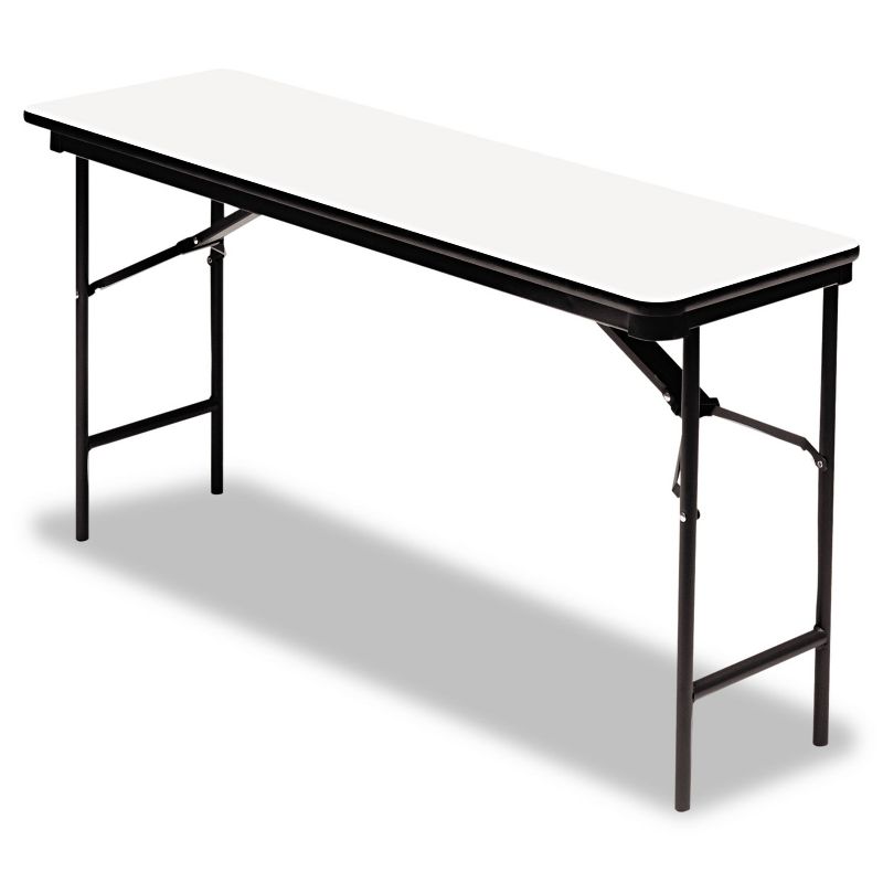 Iceberg Premium Wood Laminate Folding Table Rectangular 72w x 18d x 29h Gray/Charcoal 55287