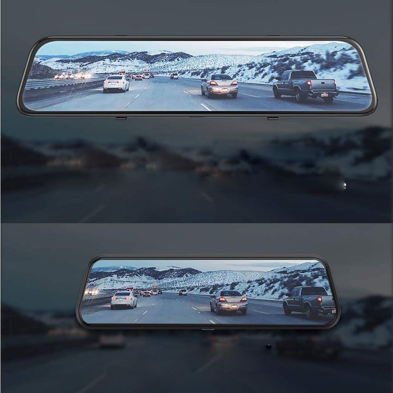 VanTop H612T 12&rdquo; 4K Mirror Dash Cam with Voice Control,Touch Screen Rear View Mirror Camera, GPS Tracking