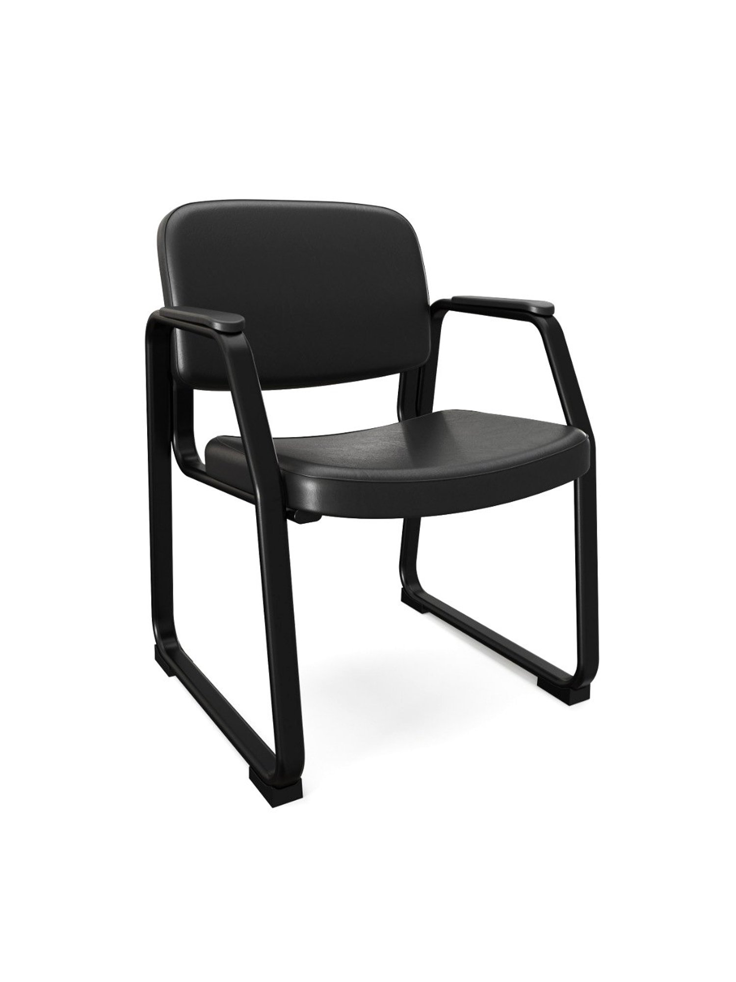 HNI India Budd Black Faux Leather Executive Side Chair