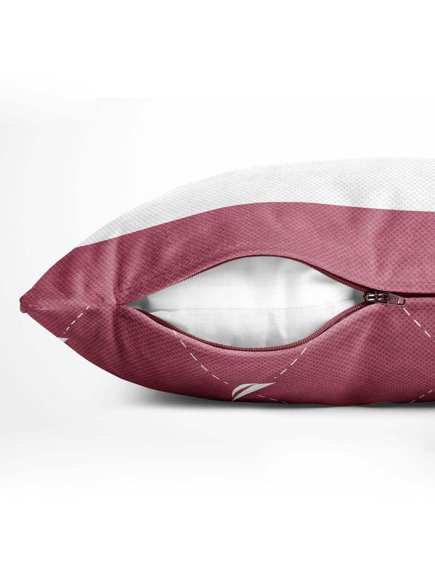 Nautica Logo Stripe Dull Pink Microfibre 300 GSM Premium Cushion Covers - Set of 2