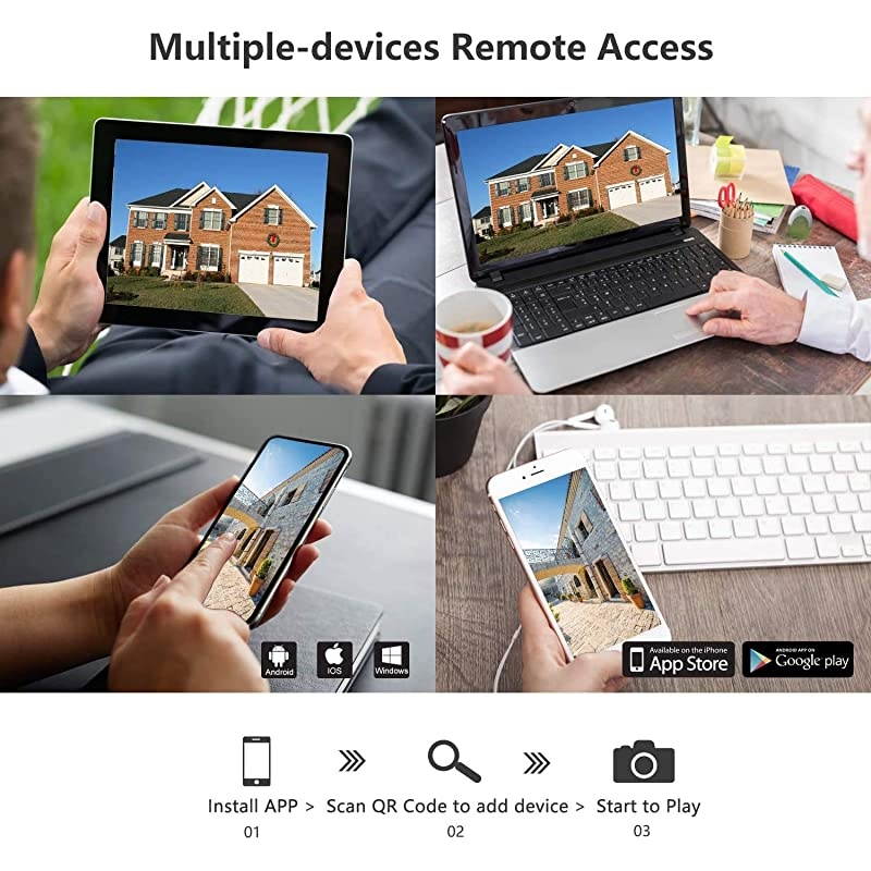 Wireless Security Camera System,  8 Channel HD Surveillance DVR Kits with 1TB Hard Drive, 6 Indoor Outdoor Cameras for Home Security with Night Vision,Easy Setup Free APP