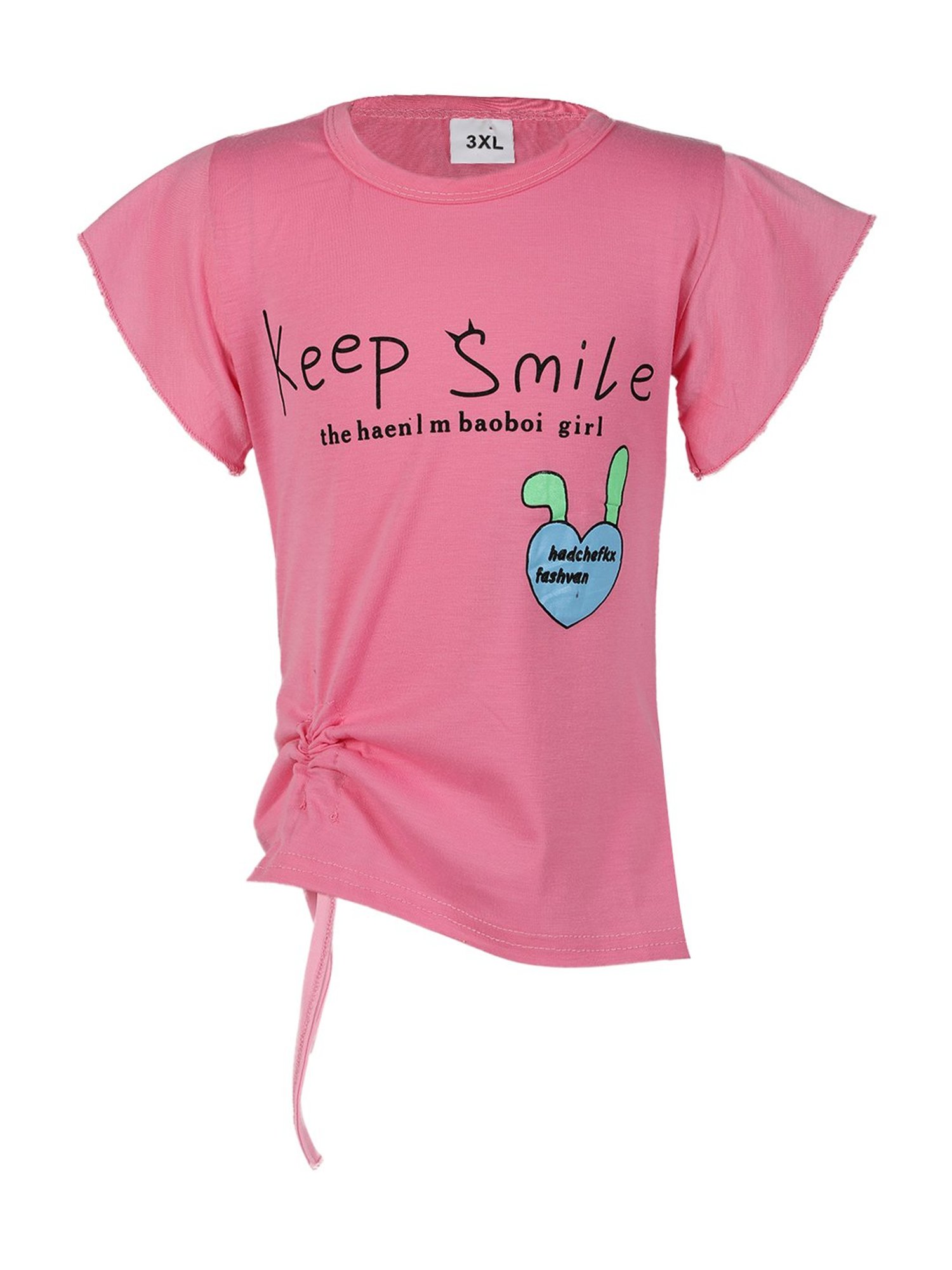 Passion Petals Kids Pink Cotton Printed Top