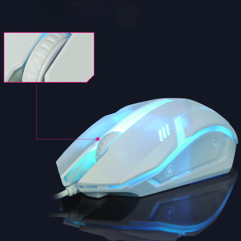 Mechanical Gaming Keyboard and Gaming Mouse Combo, Wired Backlit RGB LED, Rainbow Keyboard + Mouse Set for Laptop PC Computer Game Work, White Color