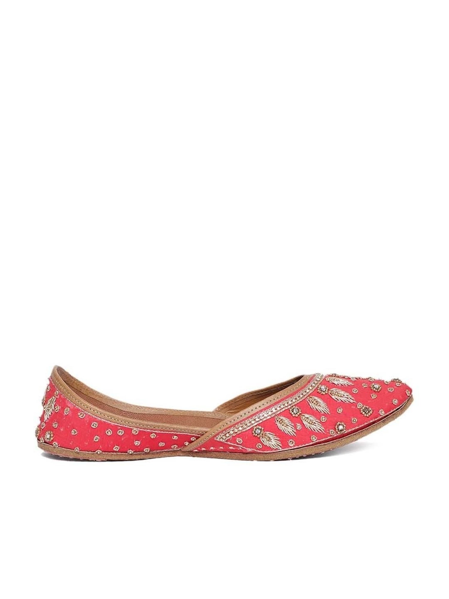 Glam Story Women's Red Ethnic Juttis