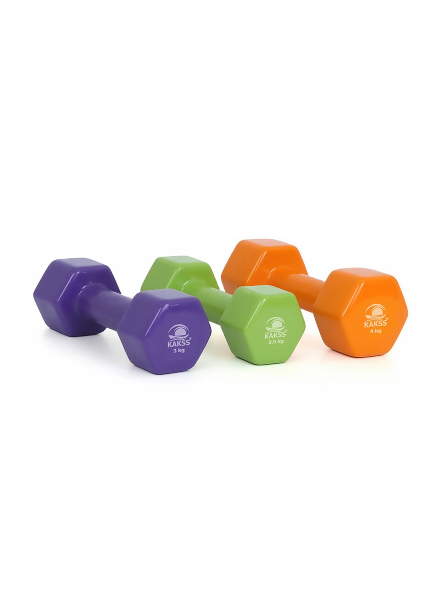KAKSS Cast Iron Vinyl Coated Dumbbells (Multicolor) Size - 19KG