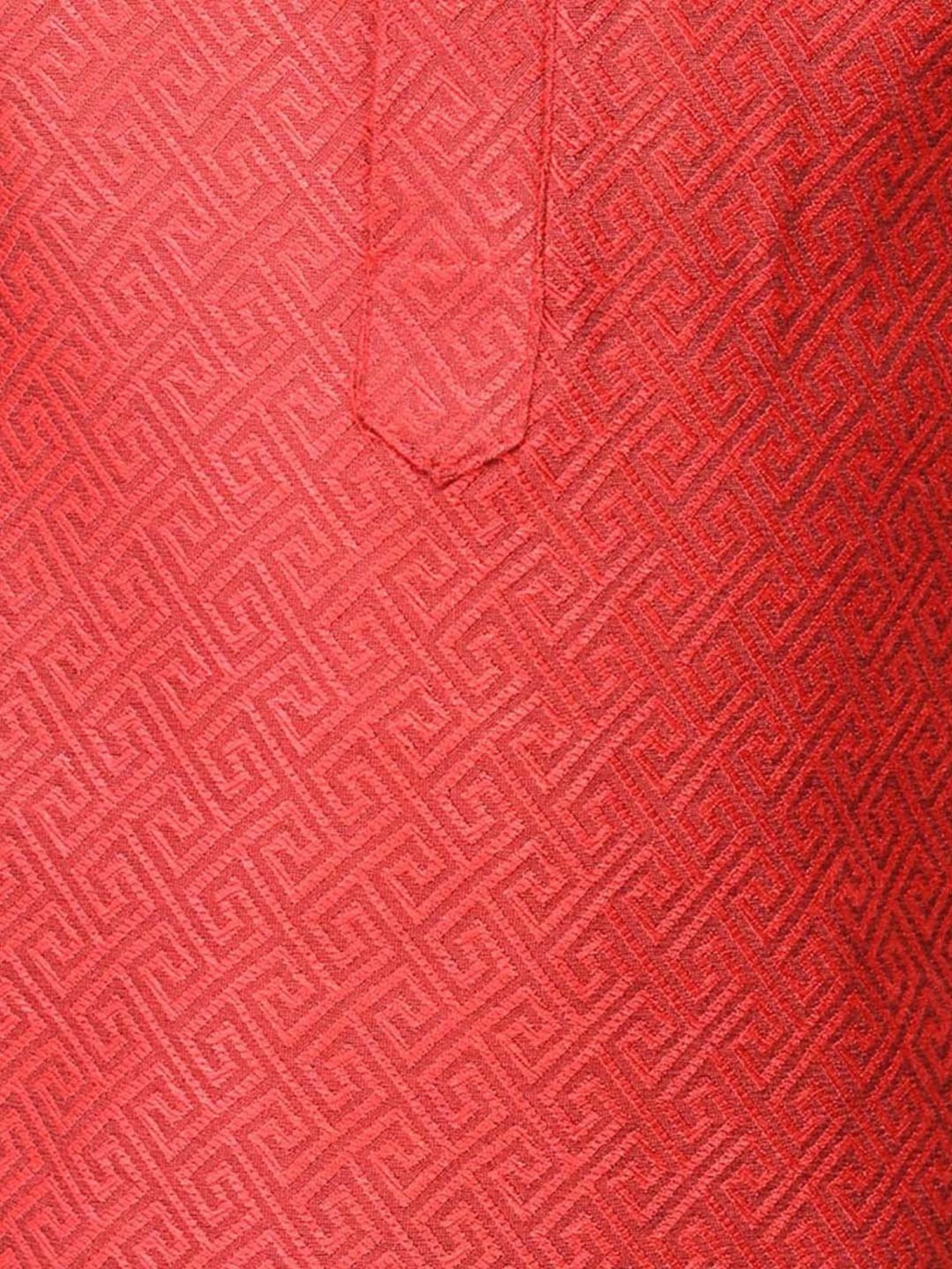 TABARD Kids Red & Black Cotton Printed Kurta Set