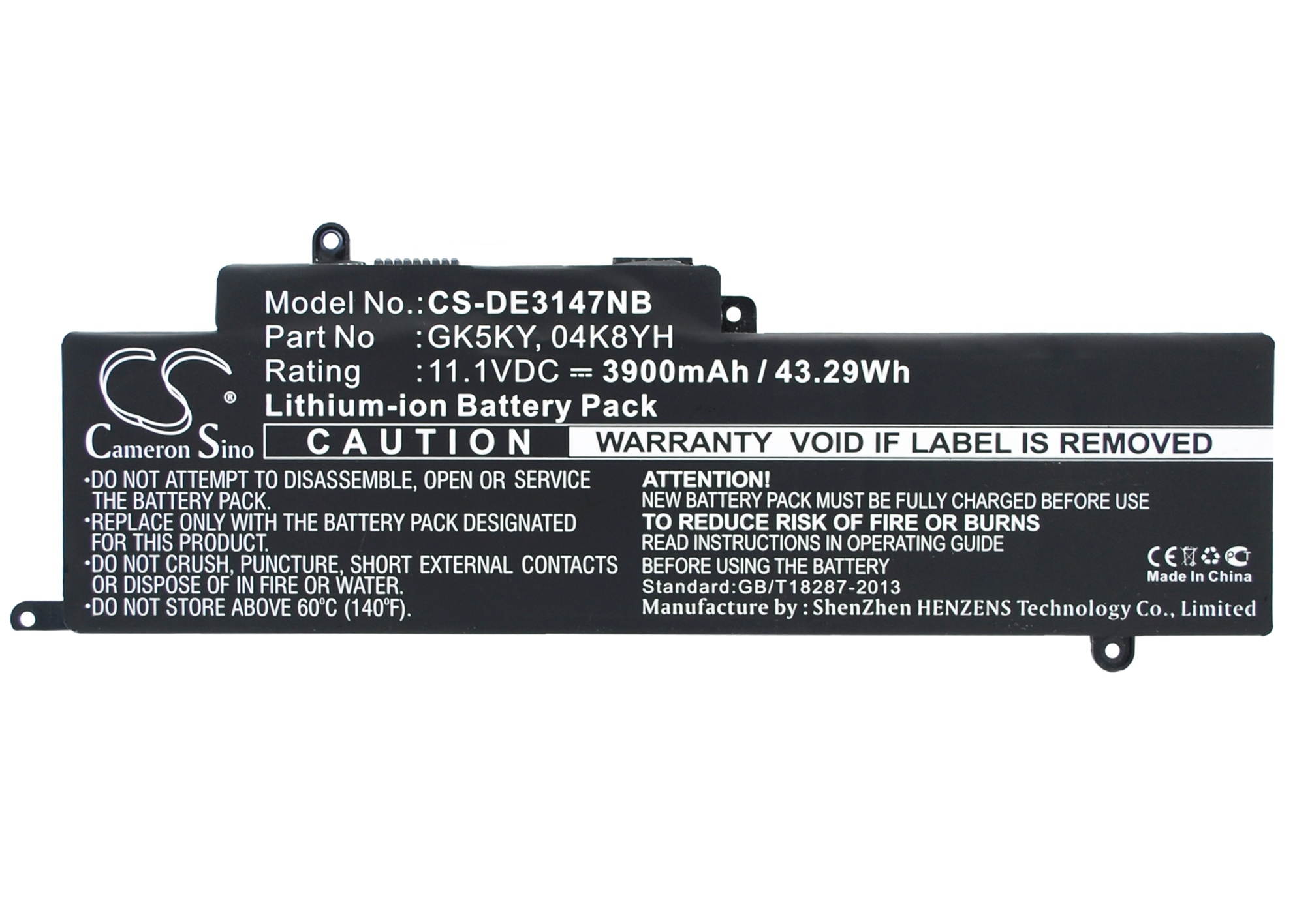 Battery Replacement for DELL Inspiron 11-3153 Inspiron 11 3158 Inspiron 7353 INS13WD-5508T INS13WD-3308T RHN1C 4K8YH 0WF28 P20T003 GK5KY 0GK5KY 451-BBKK 92NCT P20T 092NCT CK5KY 04K8YH 451-BBPG