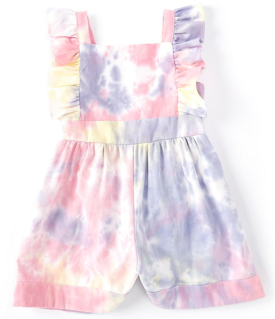 Pippa & Julie Little Girls 2T-6X Flutter-Sleeve Smocked Tie-Dye Romper