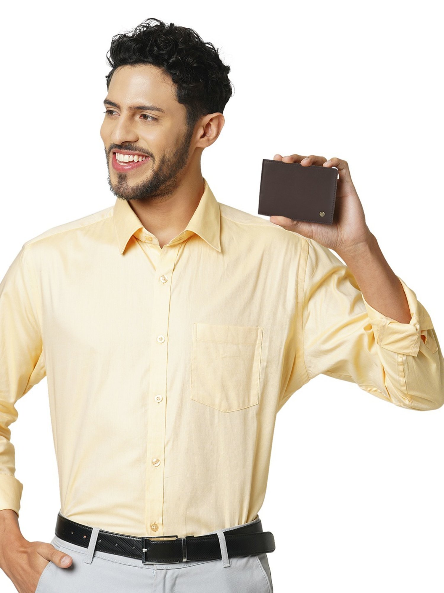 PERQUISITE Brown Casual Leather Bi-Fold Wallet for men