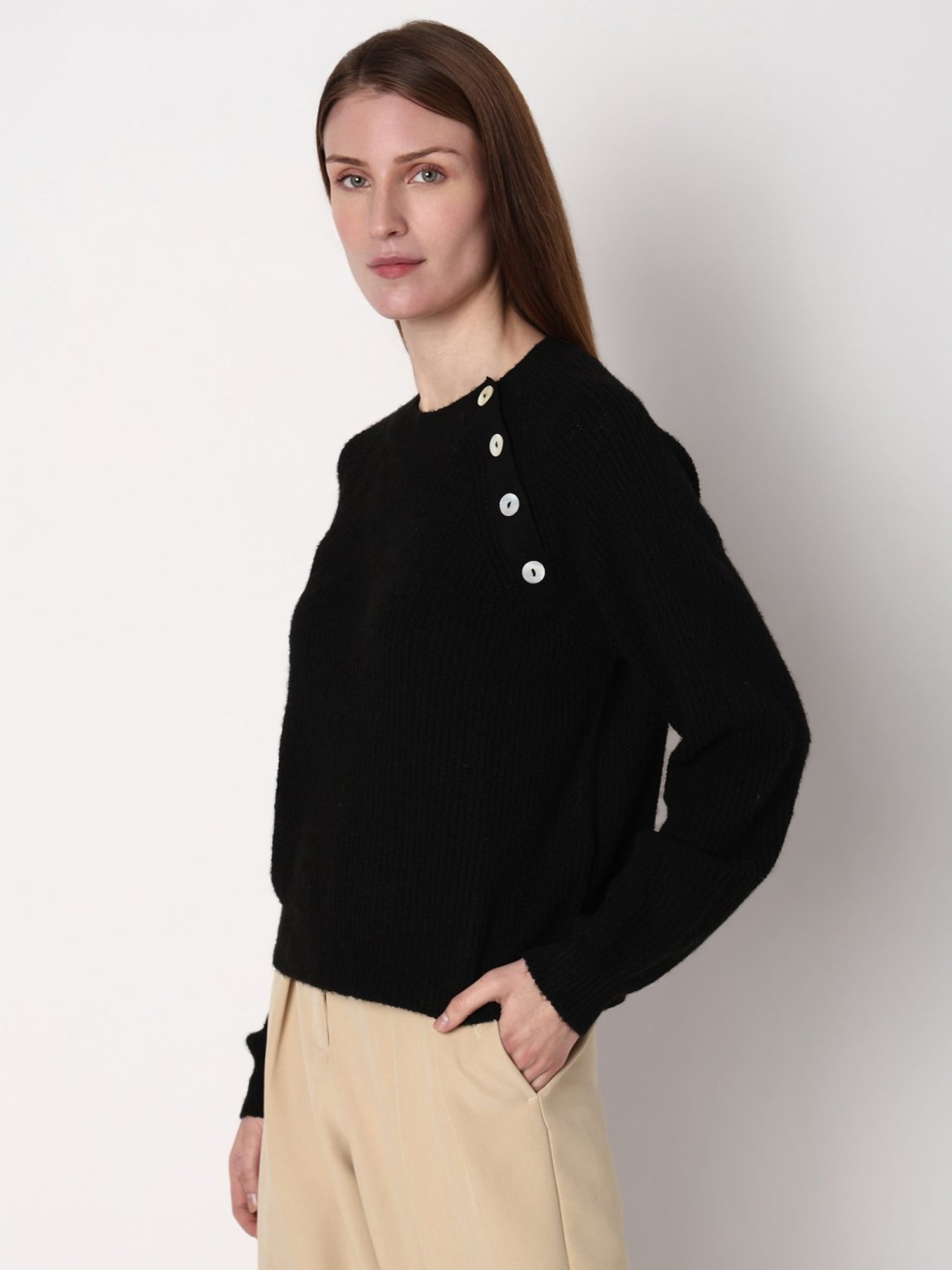 Vero Moda Black Regular Fit Pullover