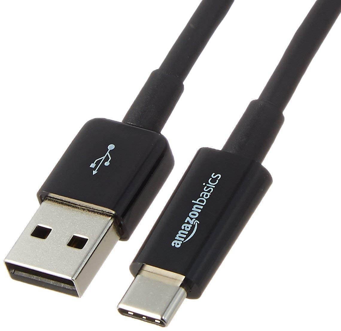 AmazonBasics USB Type-C to USB-A 2.0 Male Charger Cable - 9 Feet (2.7 Meters) - Black 1-Pack