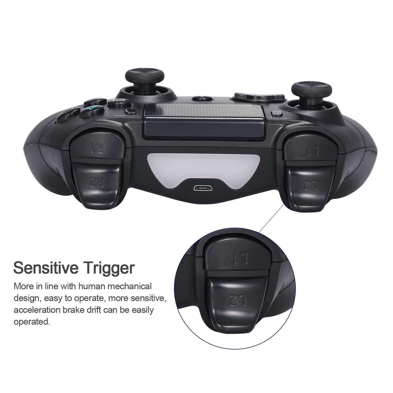 Game Controller for PS4 Wireless BT Gamepad Remote Control Compatible with Playstation 4 Controller with Double Vibration Touchpad 3.5mm Audio Jack for PS4 PC