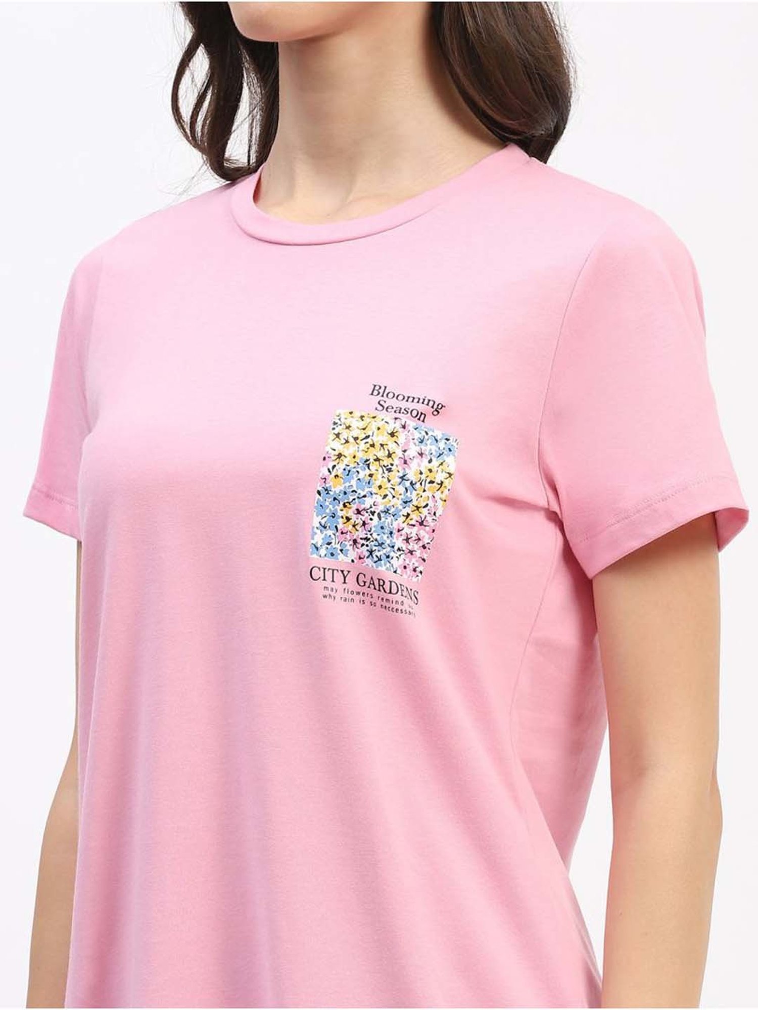 MADAME M Secret Pink Printed T-Shirt Pyjamas Set