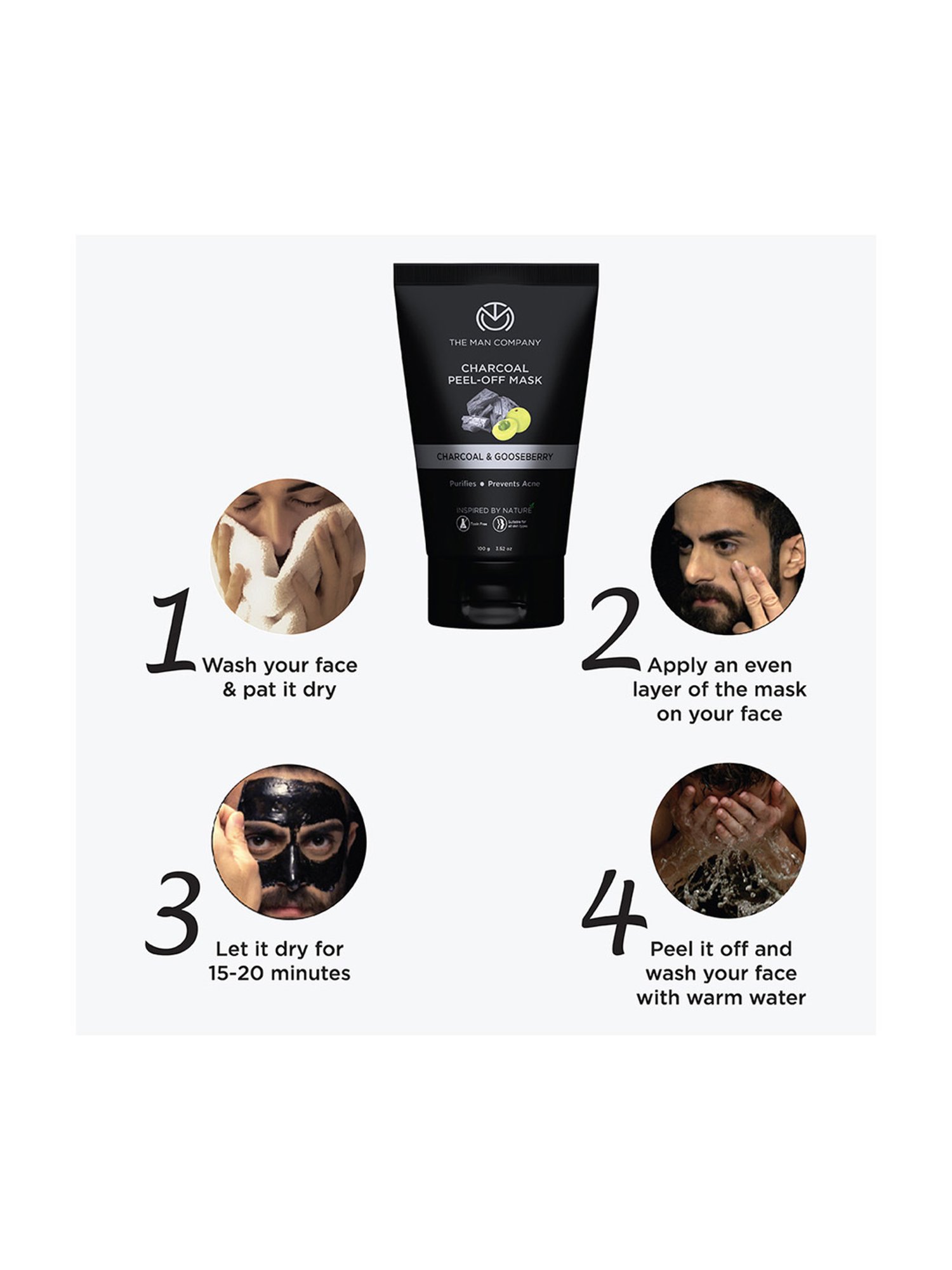 The Man Company Charcoal Peel Off Mask - 100 gm