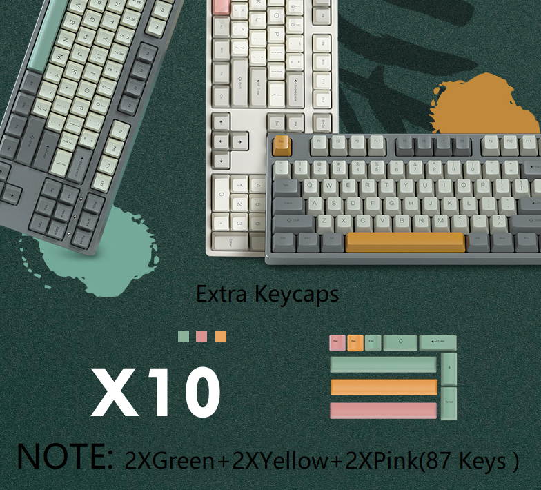 iKBC C200  87 Keys TKL Mechanical Keyboard with Cherry MX Red Switch, Pink PBT Double Shot Keycap, N-Key Rollover and 6 Anti-ghosting Keys( No Light Version)