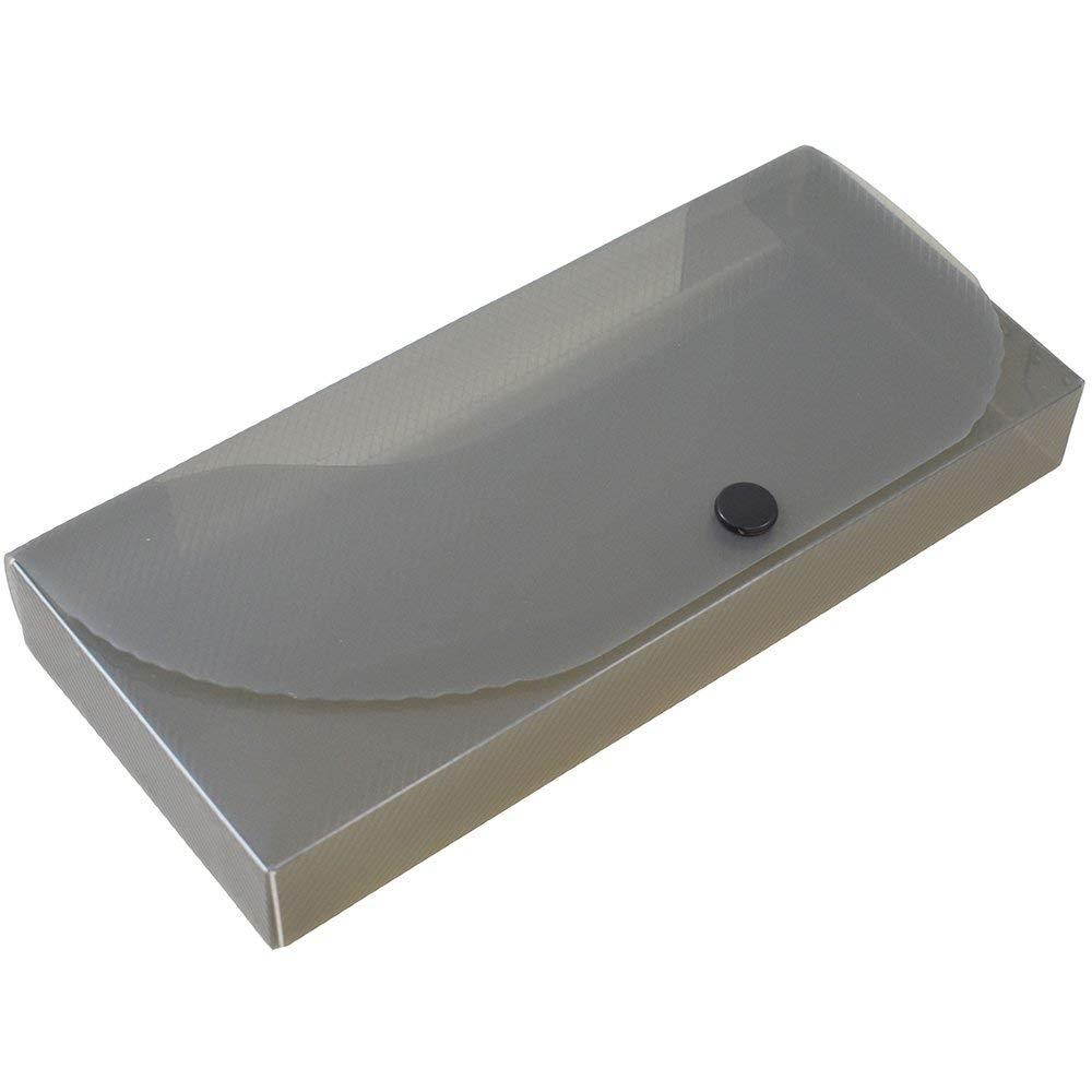 JAM Paper Pencil Cases - Snap Button Pencil Case - Smoke - Sold Individually