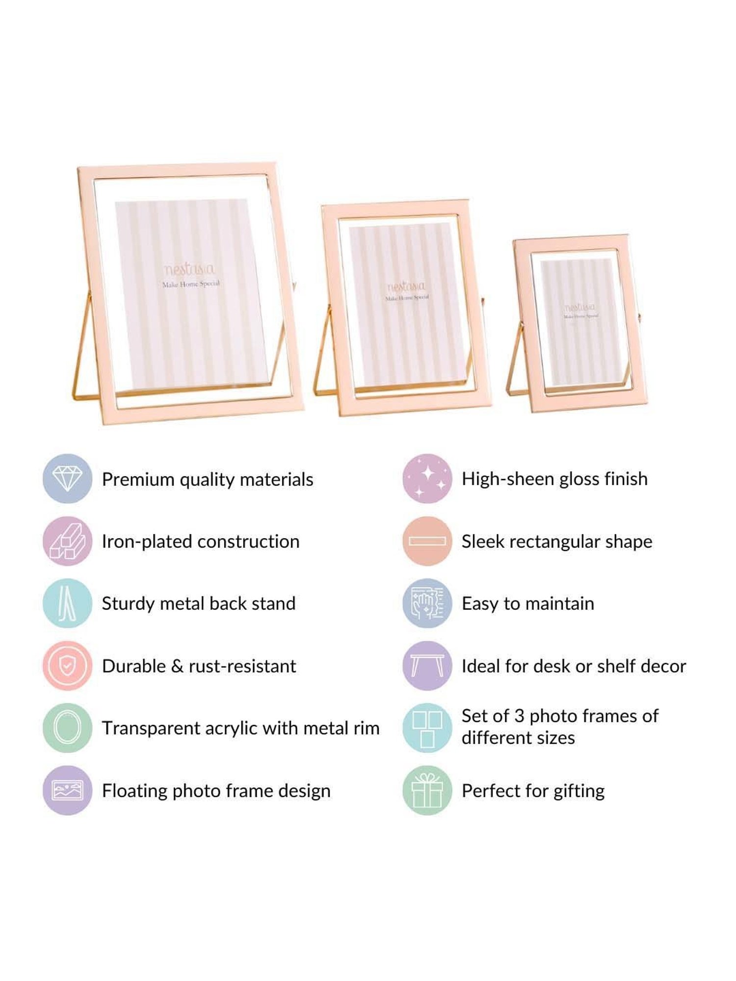 Art Street Gold Engineered Wood Swing Fashion Resin Vintage Photo Frame