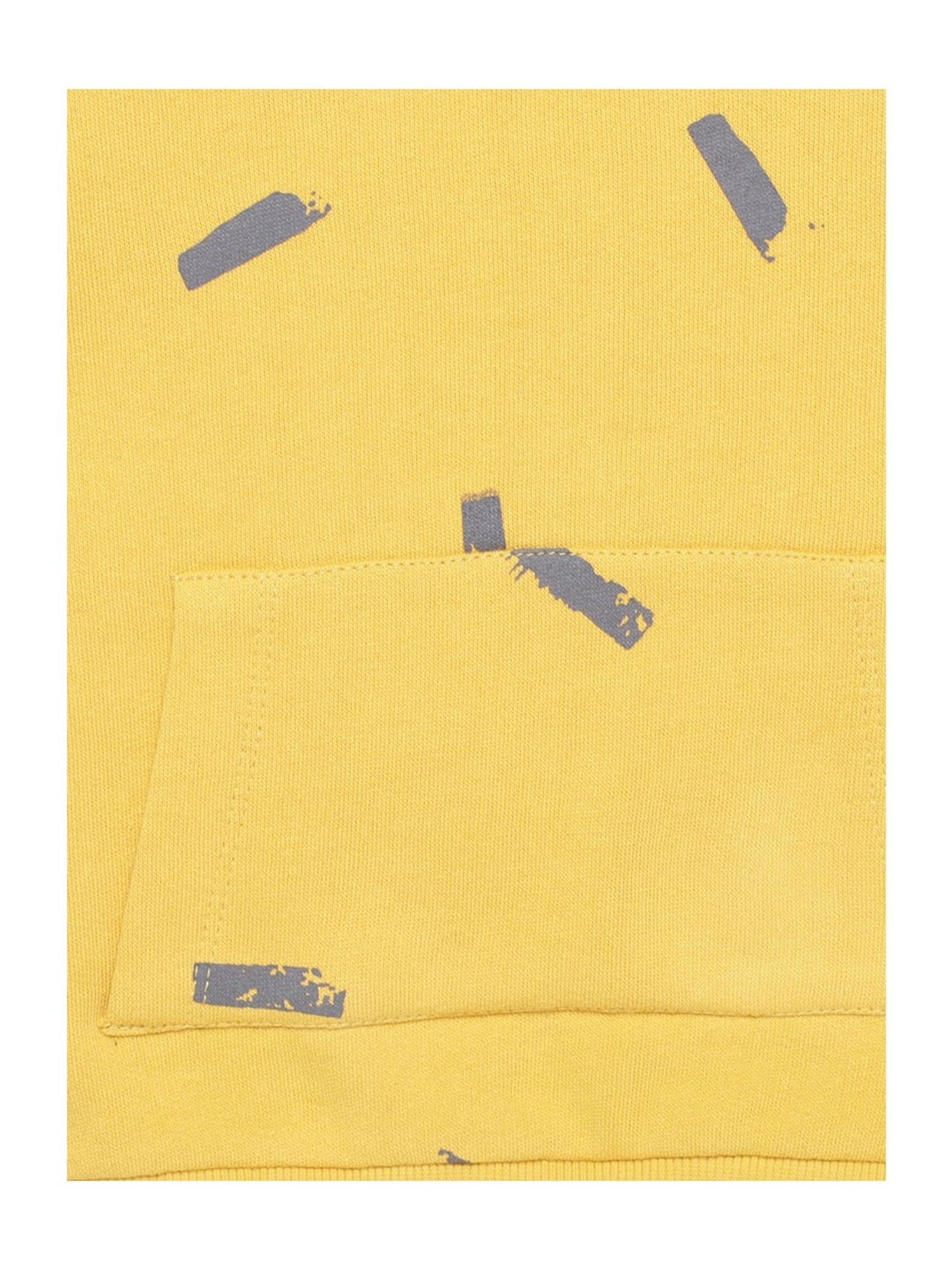 Nino Bambino Kids Yellow Printed Hoodie