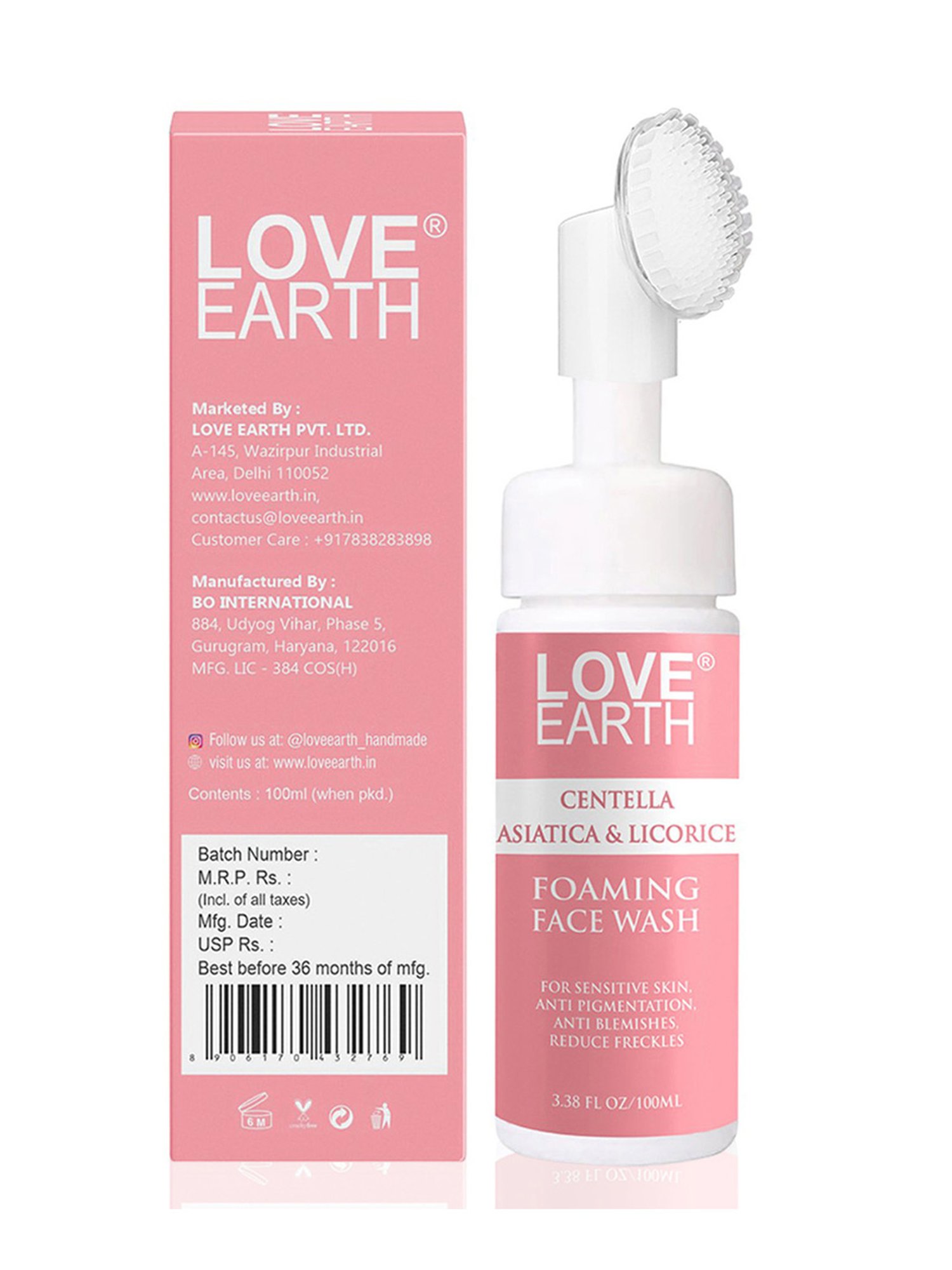 Love Earth Centella Asiatica & Licorice Foaming Face Wash - 100 ml