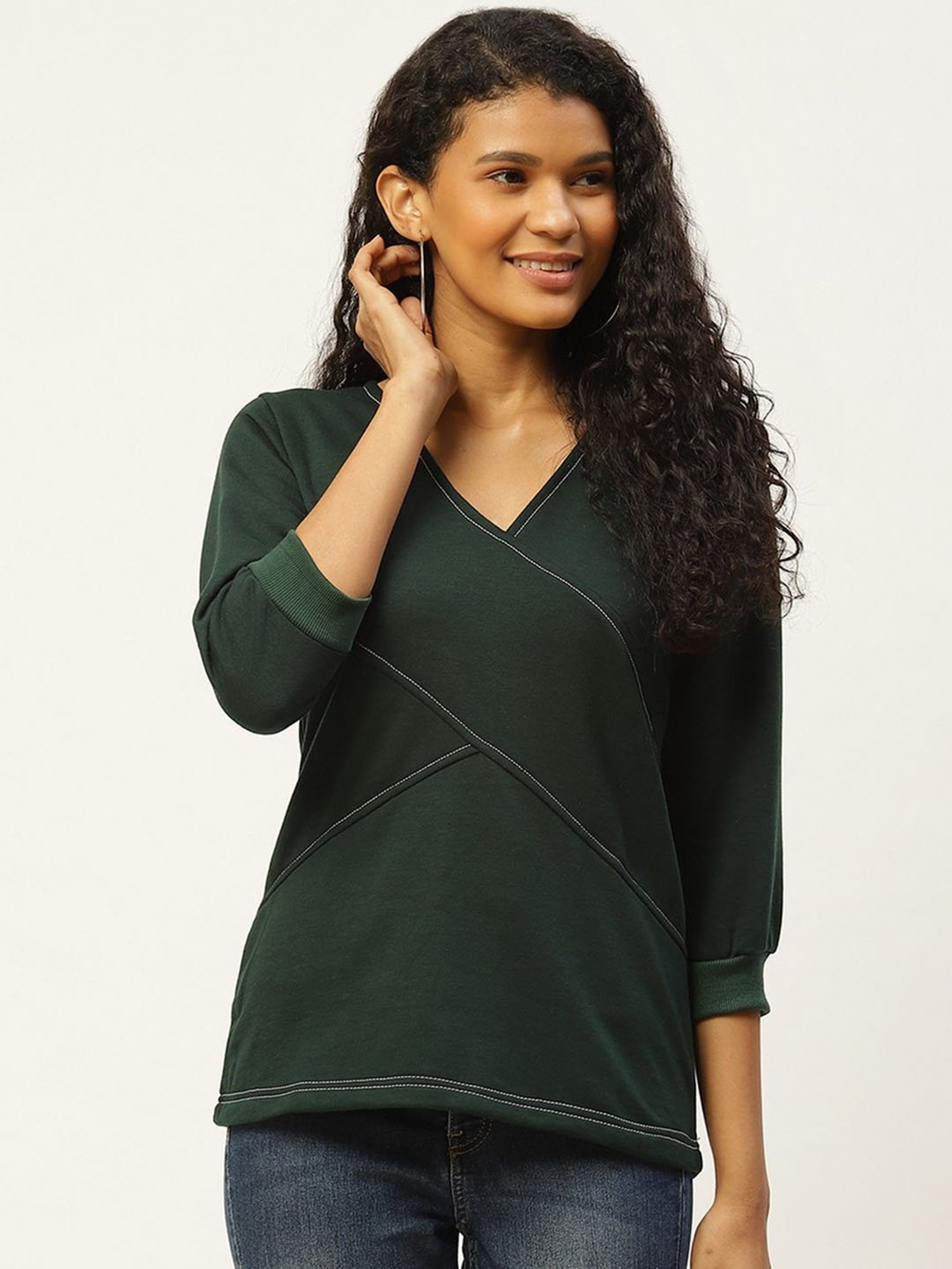Belle Fille Teal Regular Fit Sweatshirt