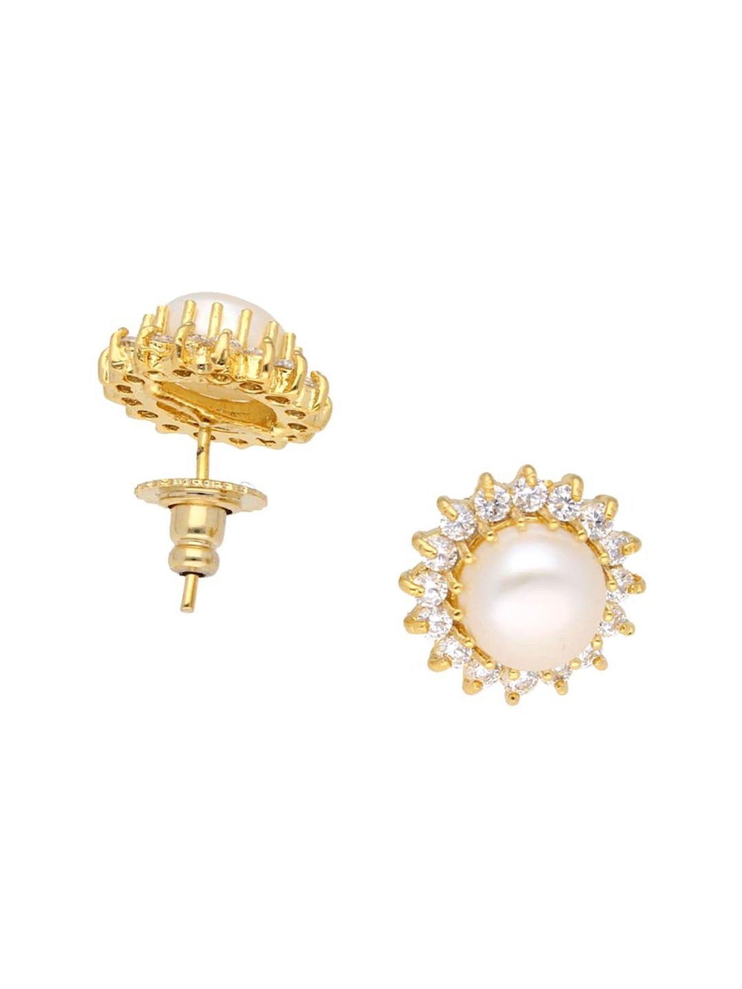 Sri Jagdamba Pearls Hiya Pearl Alloy Stud Earrings