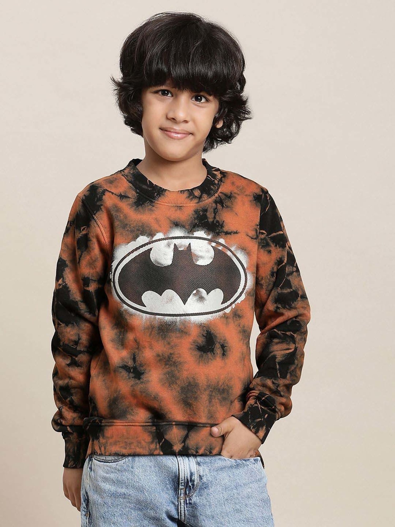 Kidsville Multicolor Cotton Printed Full Sleeves Batman Sweatshirt